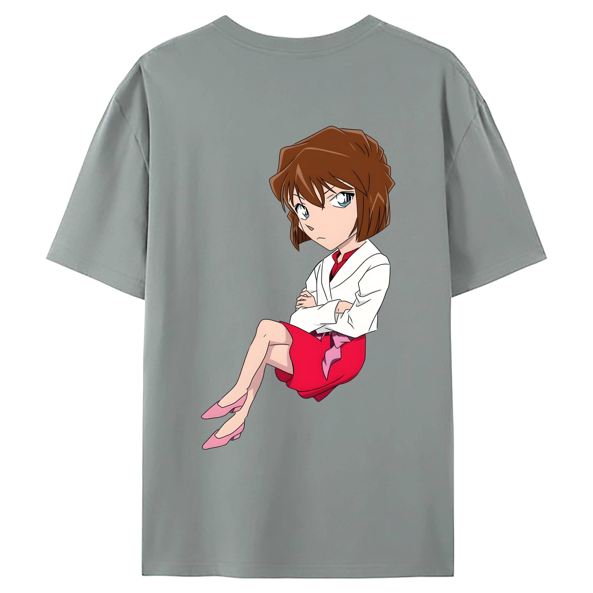 （画像用） 名探偵コナン 灰原 哀 はいばら あい Detective Conan Anita Hailey、Vi Graythorn Haibara Ai 綿100％ メンズ半袖Tシャツ（バックプリント） 通気性